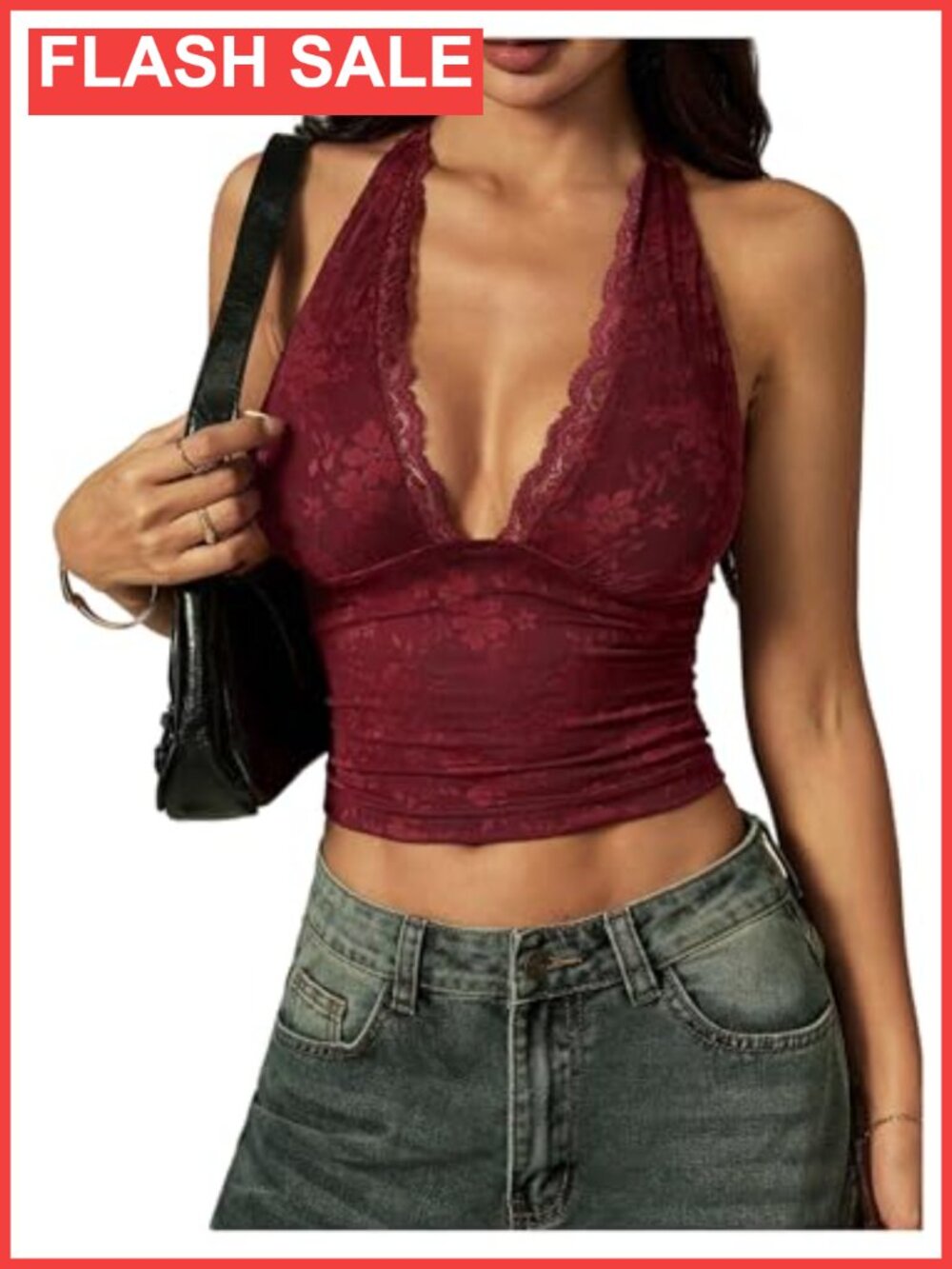 Y2k Lace Halter Top Women's Cropped Going Out Tank